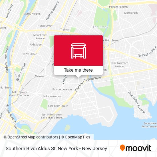 Mapa de Southern Blvd/Aldus St