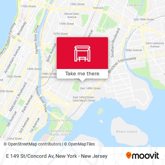 E 149 St/Concord Av map