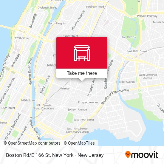 Boston Rd/E 166 St map