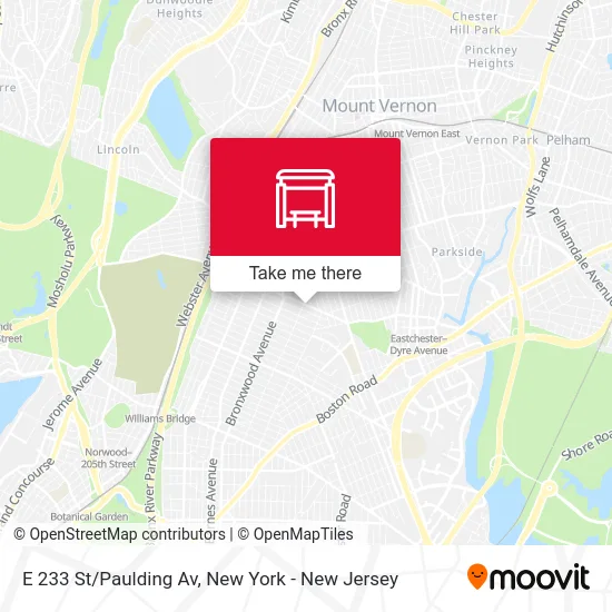E 233 St/Paulding Av map
