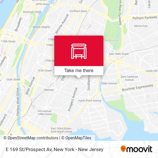 E 169 St/Prospect Av map