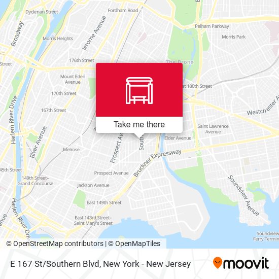 Mapa de E 167 St/Southern Blvd