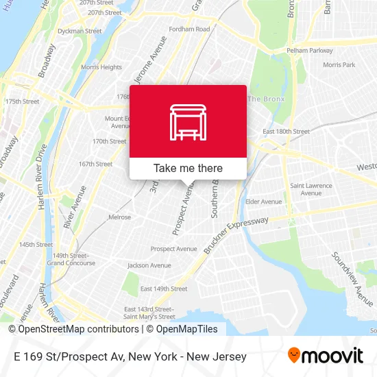 E 169 St/Prospect Av map