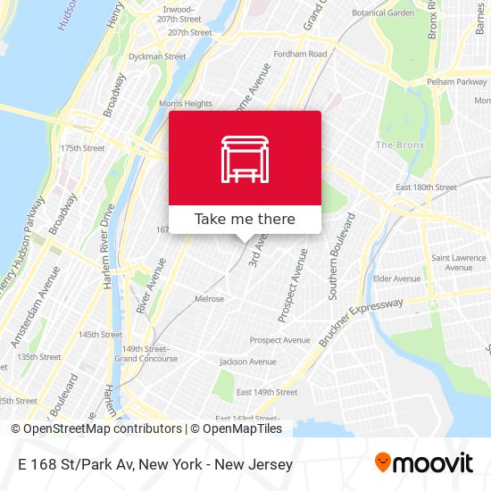 E 168 St/Park Av map