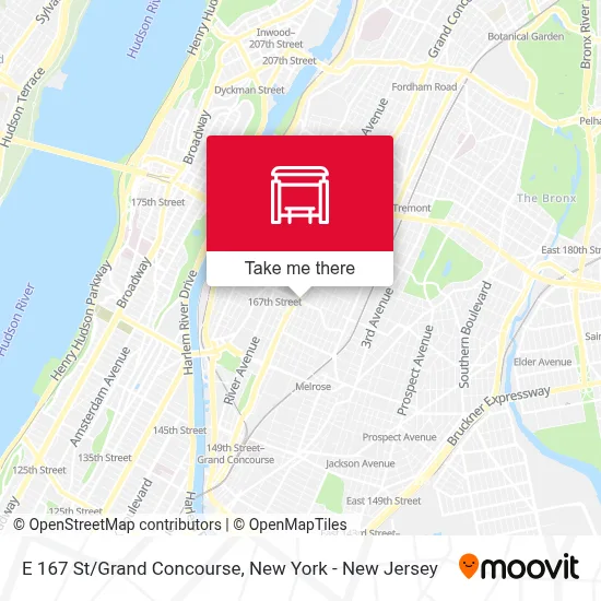 E 167 St/Grand Concourse map