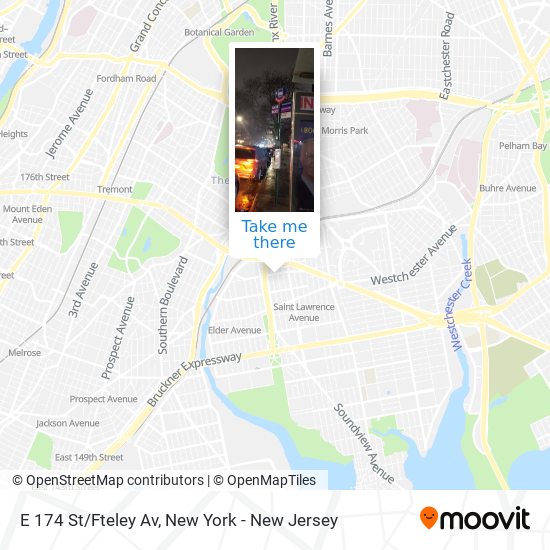 E 174 St/Fteley Av map