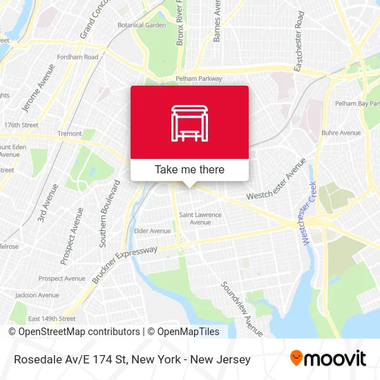 Rosedale Av/E 174 St map