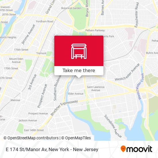 E 174 St/Manor Av map