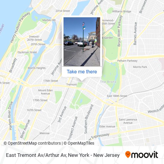 Mapa de East Tremont Av/Arthur Av