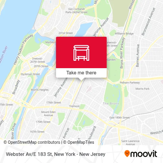 Webster Av/E 183 St map