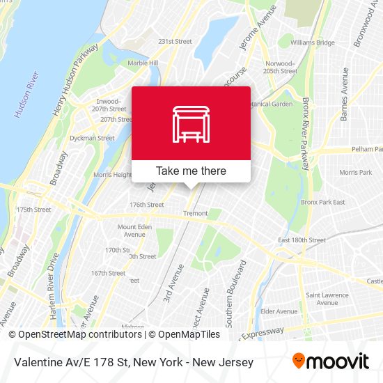 Mapa de Valentine Av/E 178 St
