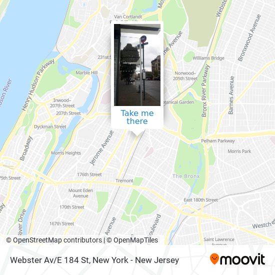 Webster Av/E 184 St map