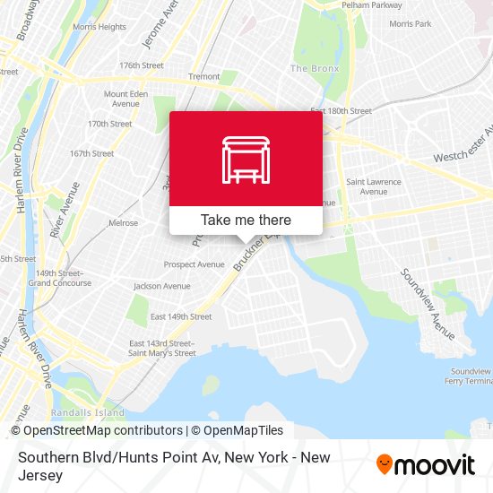 Southern Blvd/Hunts Point Av map