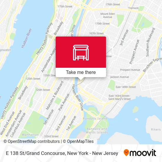 E 138 St/Grand Concourse map