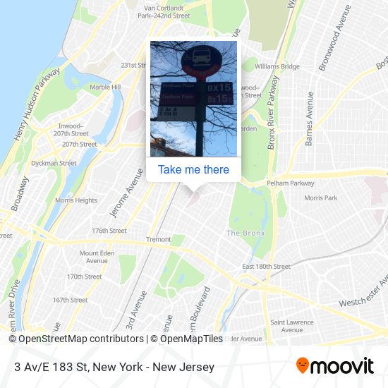 Mapa de 3 Av/E 183 St