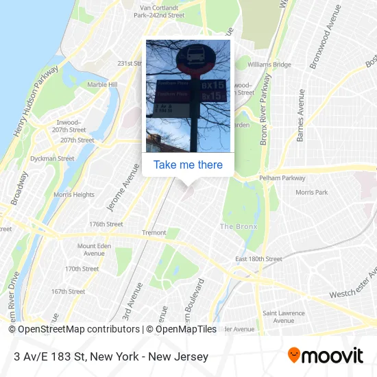 3 Av/E 183 St map