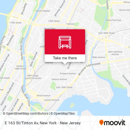 E 163 St/Tinton Av map