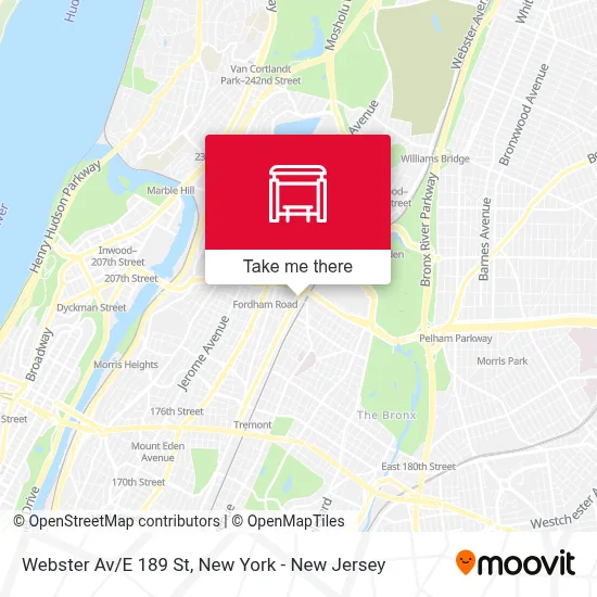 Webster Av/E 189 St map