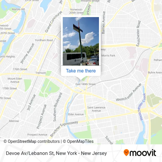 Devoe Av/Lebanon St map