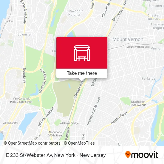 E 233 St/Webster Av map