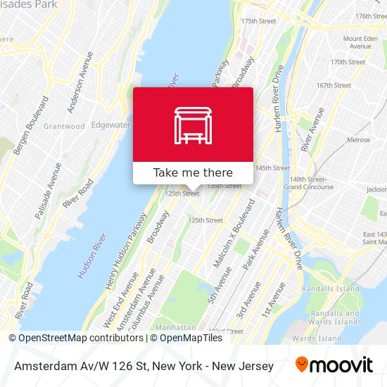 Mapa de Amsterdam Av/W 126 St