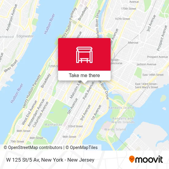 W 125 St/5 Av map