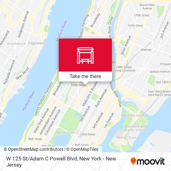 W 125 St/Adam C Powell Blvd map