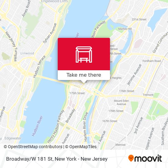 Broadway/W 181 St map
