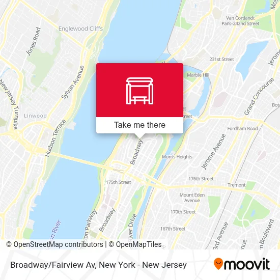 Broadway/Fairview Av map