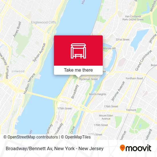 Broadway/Bennett Av map