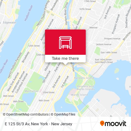 E 125 St/3 Av map