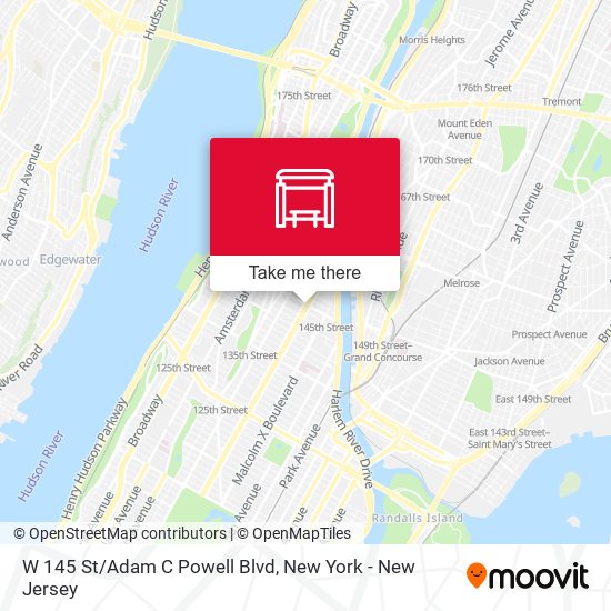 Mapa de W 145 St/Adam C Powell Blvd