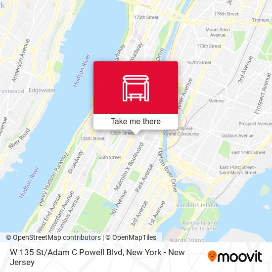 W 135 St/Adam C Powell Blvd map