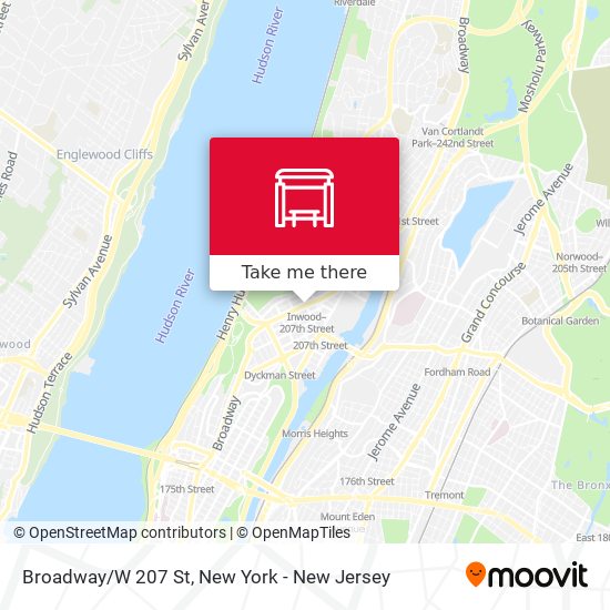 Broadway/W 207 St map