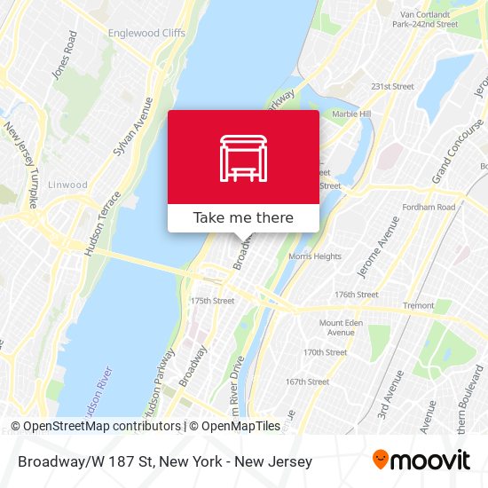 Broadway/W 187 St map