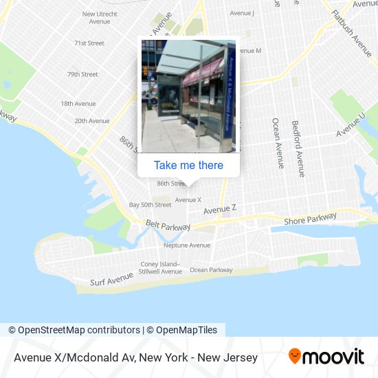 Avenue X/Mcdonald Av map