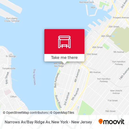 Narrows Av/Bay Ridge Av map