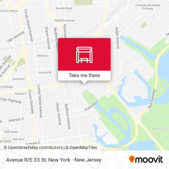 Avenue R/E 33 St map