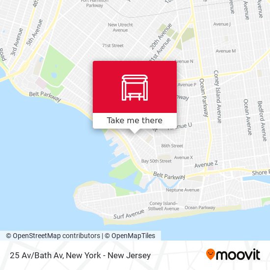 Mapa de 25 Av/Bath Av