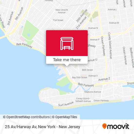 25 Av/Harway Av map