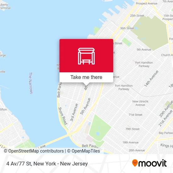 4 Av/77 St map