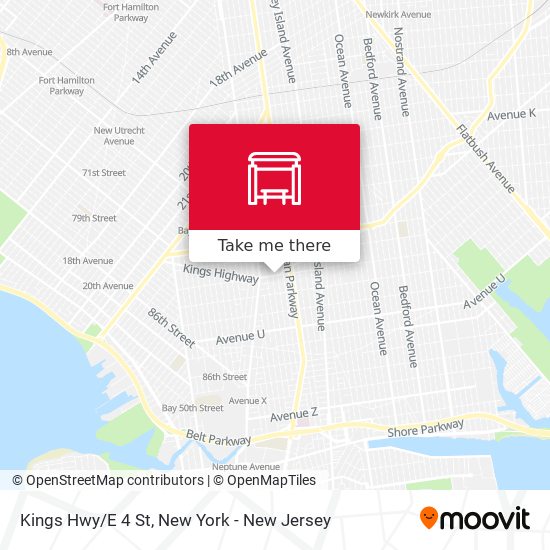 Kings Hwy/E 4 St map
