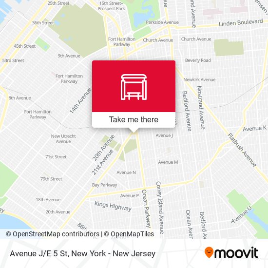 Avenue J/E 5 St map