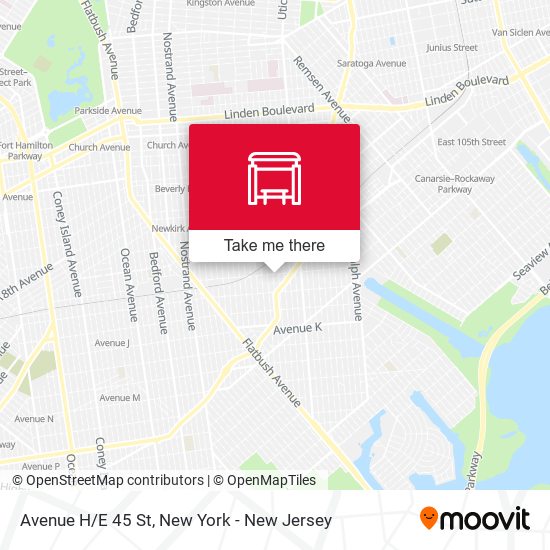 Avenue H/E 45 St map