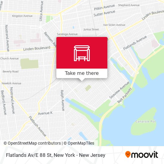 Flatlands Av/E 88 St map