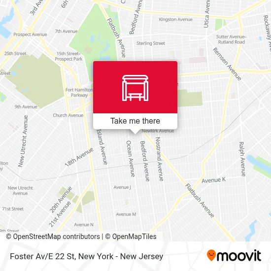 Foster Av/E 22 St map