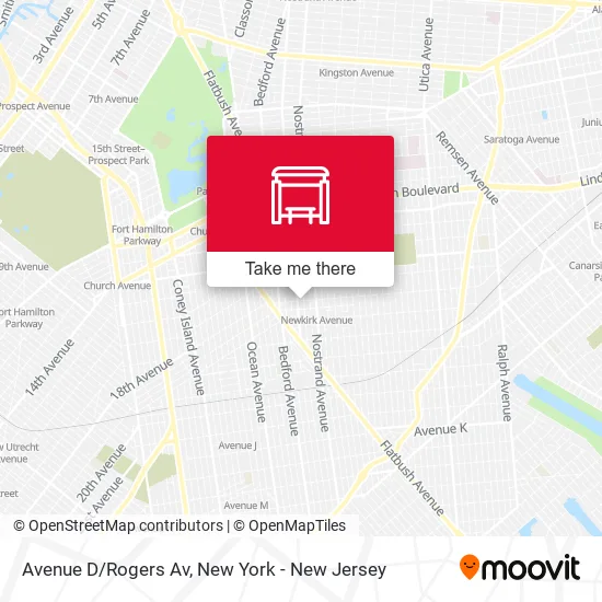 Avenue D/Rogers Av map
