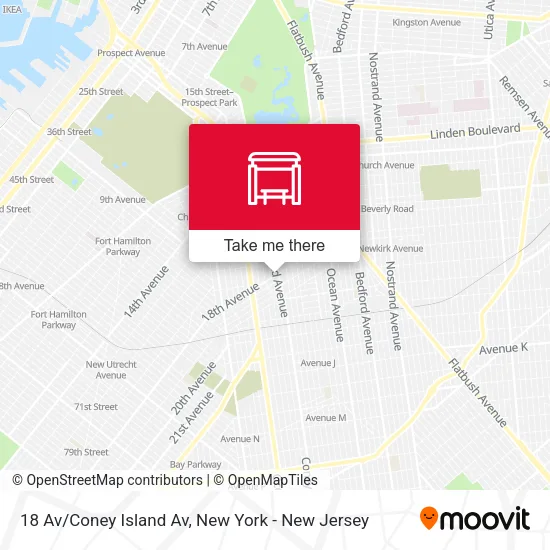 18 Av/Coney Island Av map