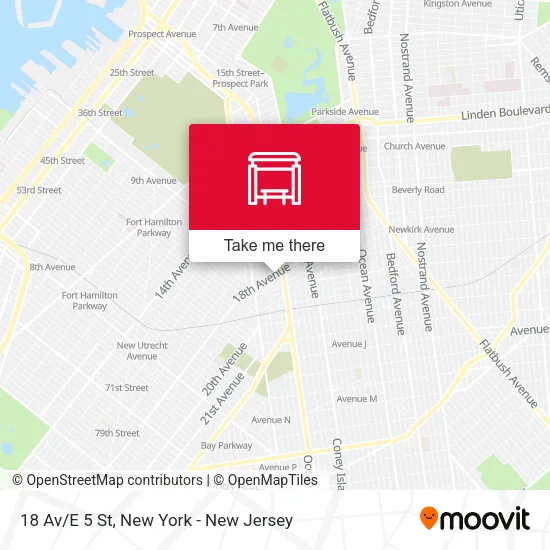 18 Av/E 5 St map