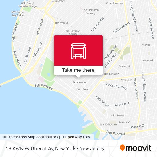 Mapa de 18 Av/New Utrecht Av